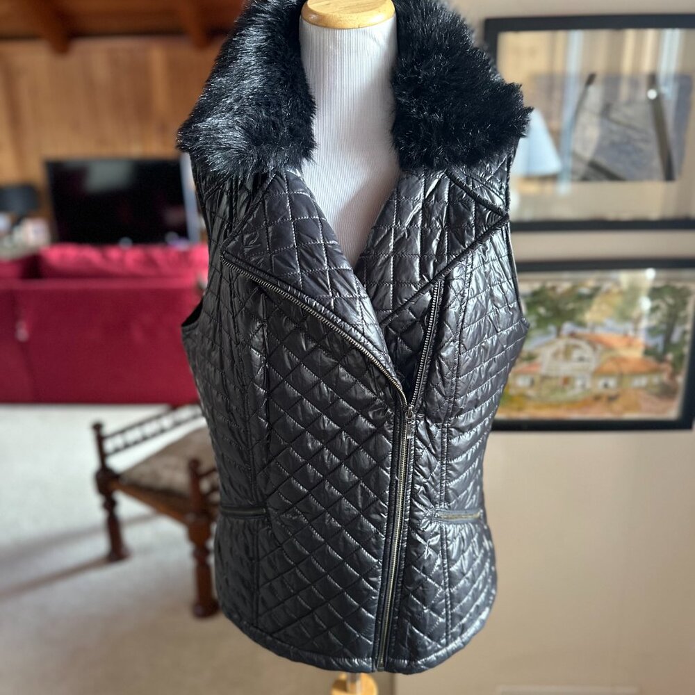 TALBOTS Black Quilted Puffer Vest – SP